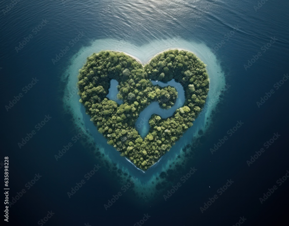 Heart shaped island