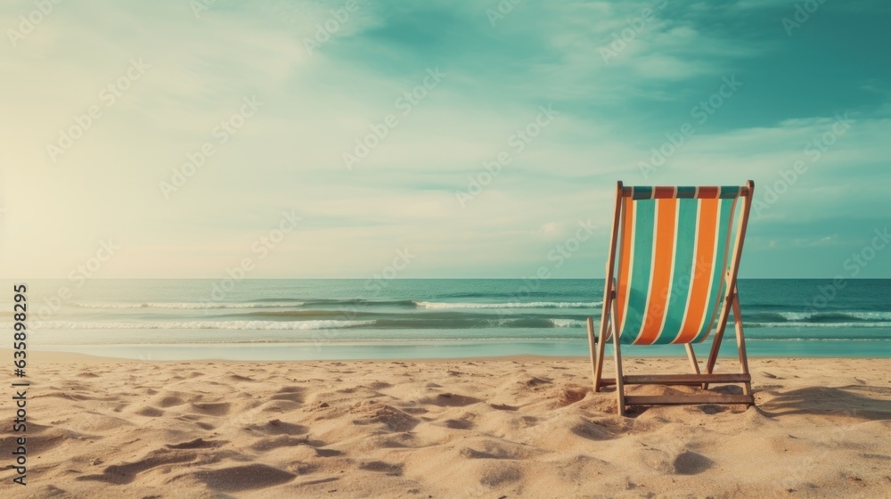 Vintage chair on the beach