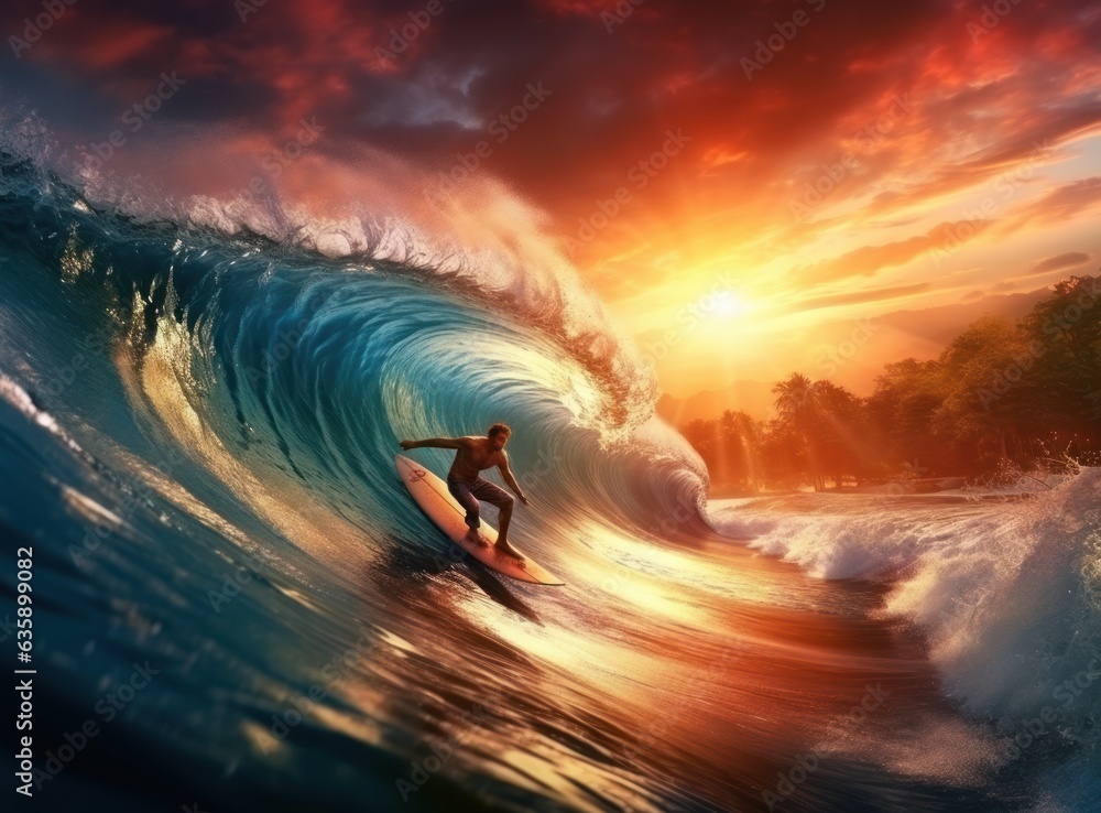 Surfer in the ocean