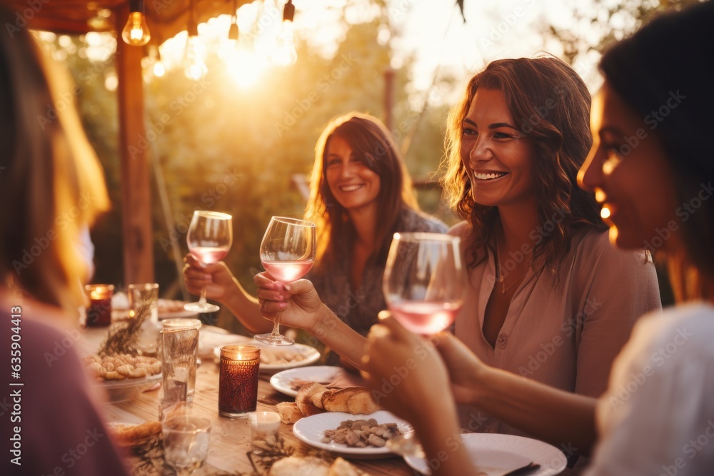 People drinking wine