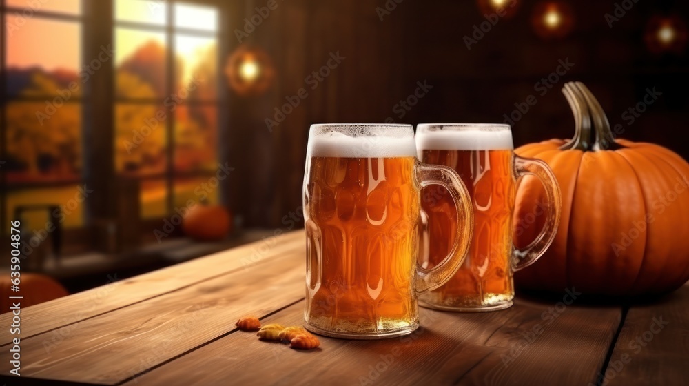 Autumn beer festival background