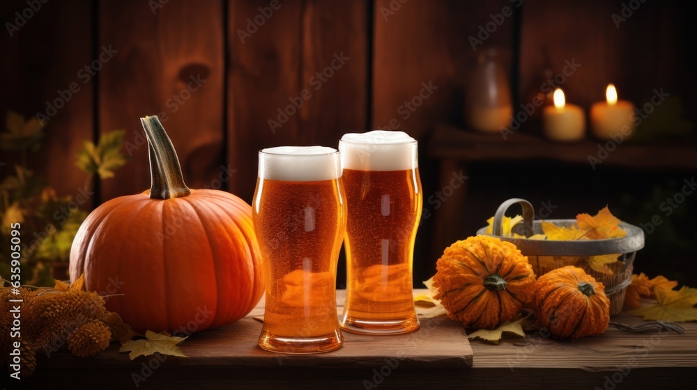 Autumn beer festival background