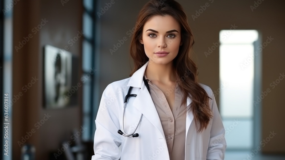 Doctor woman posing. portrait photo.