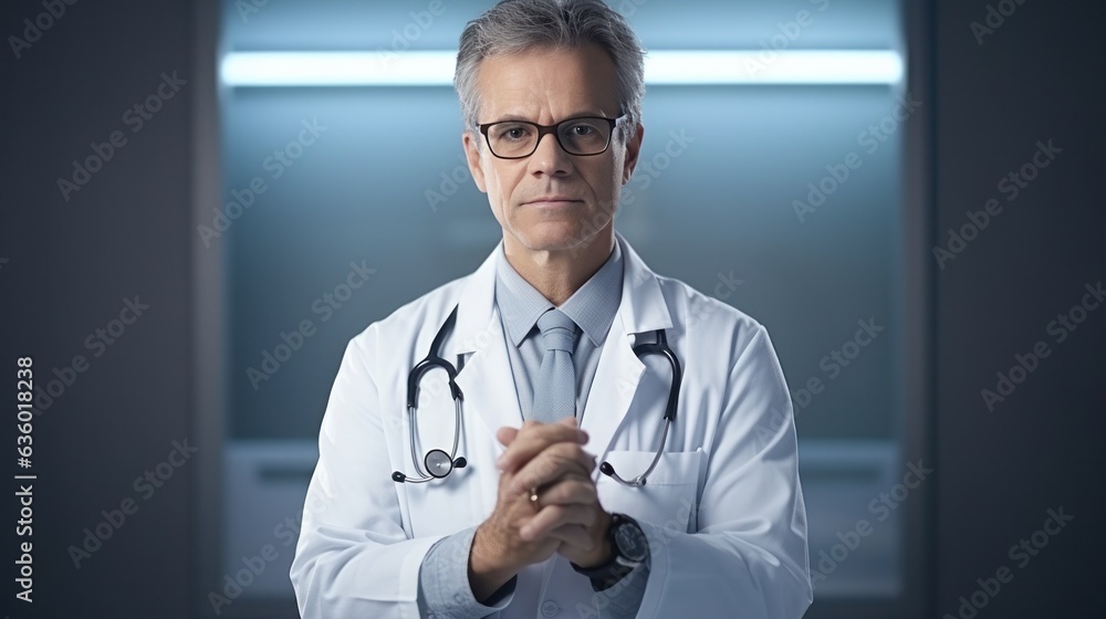 Doctor posing. portrait photo.