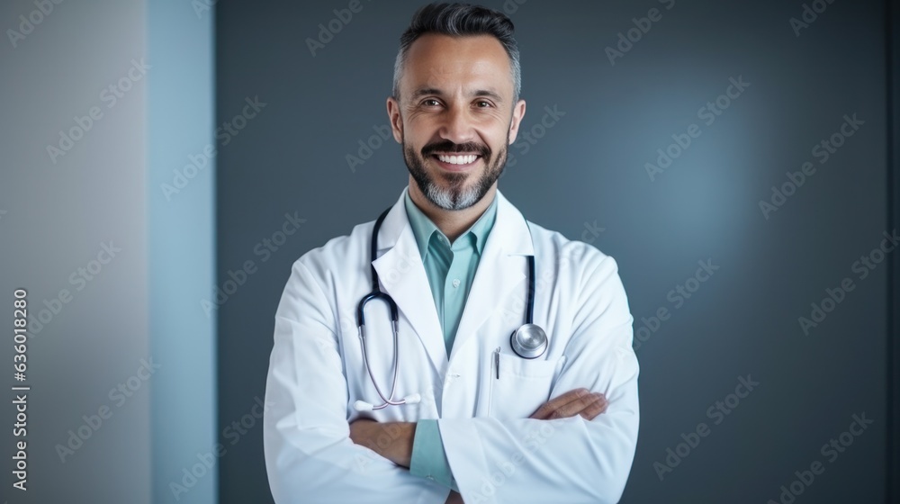 Doctor posing. portrait photo.