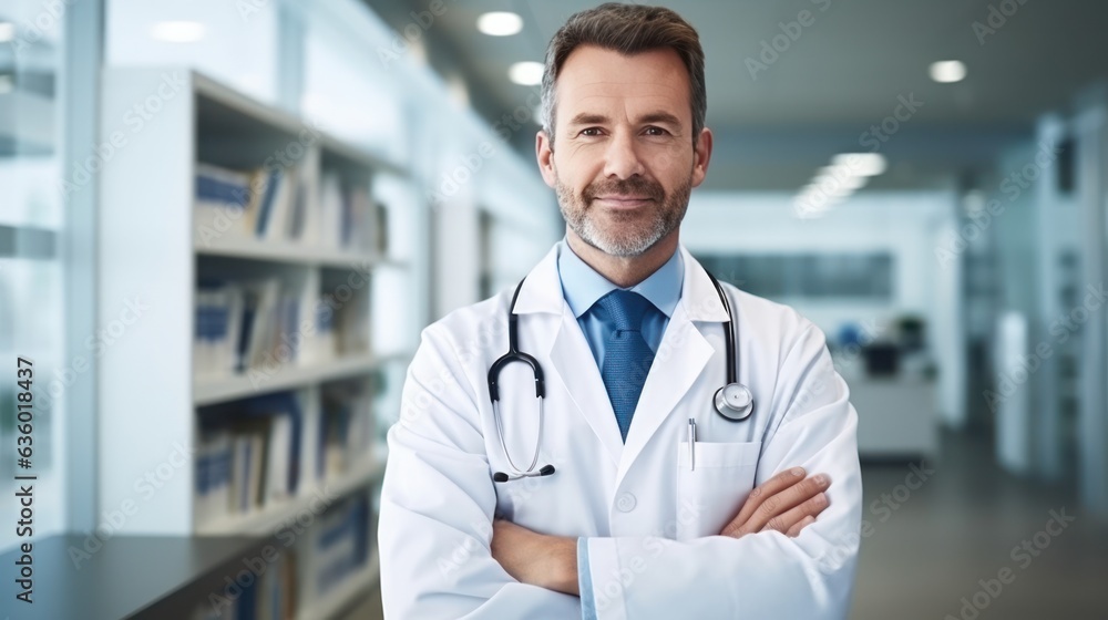 Doctor posing. portrait photo.