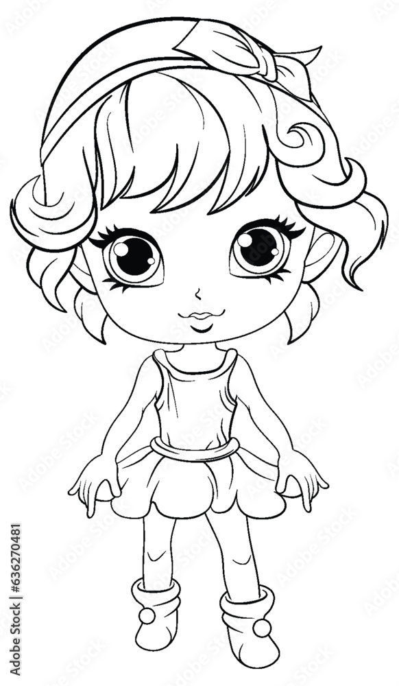 Cute Angel Outline for Creative Coloring