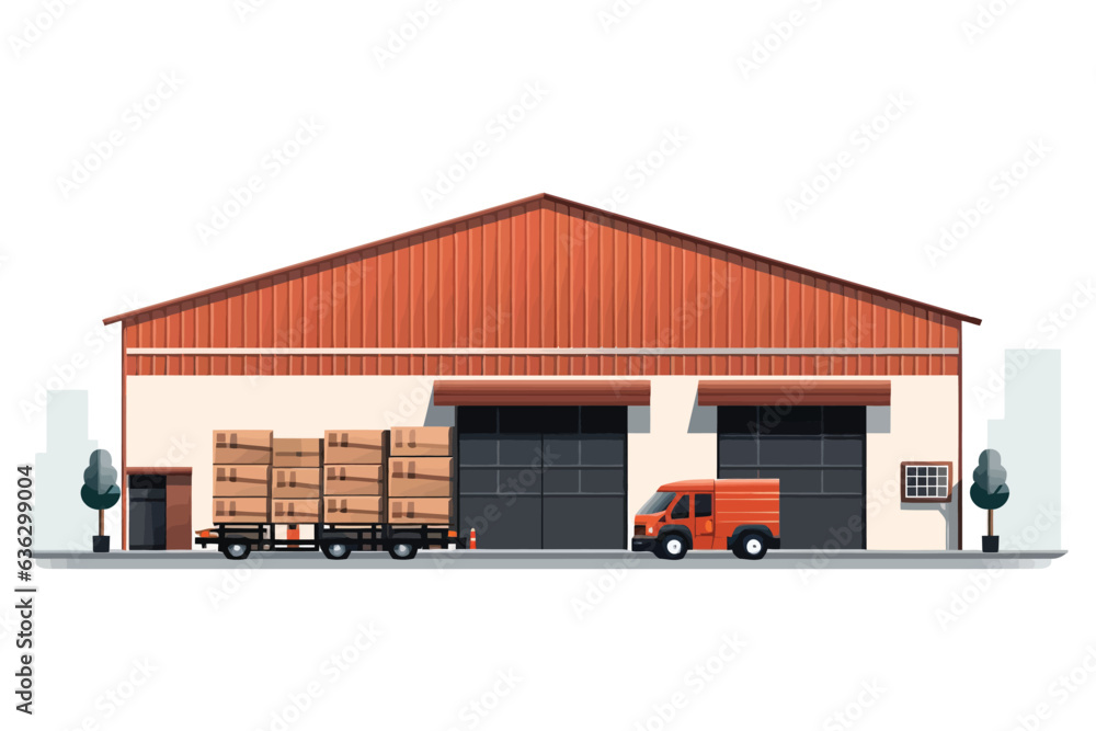 Warehouse vector flat minimalistic isolated illustration