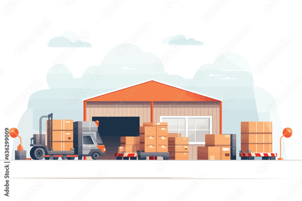 Warehouse vector flat minimalistic isolated illustration