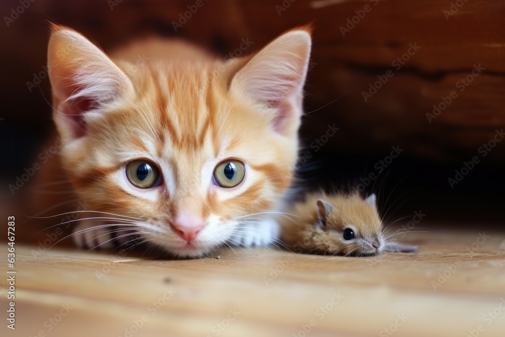 Cute act with a mouse