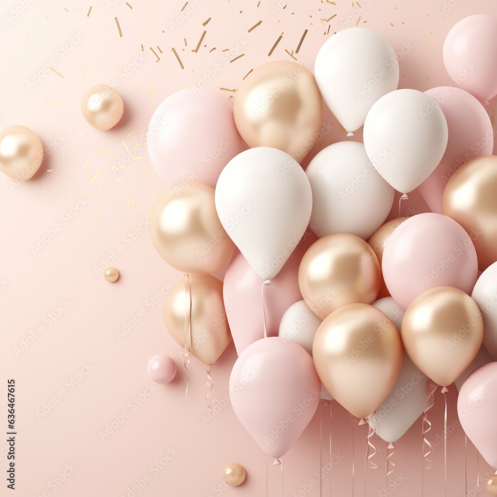 Birthday background with balloons