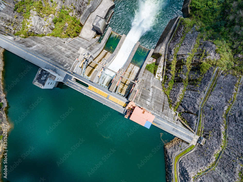 Hydropower dam aerial photography