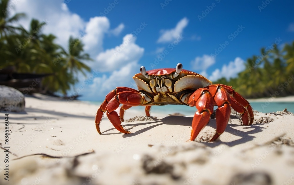 Crab on the Beach. AI