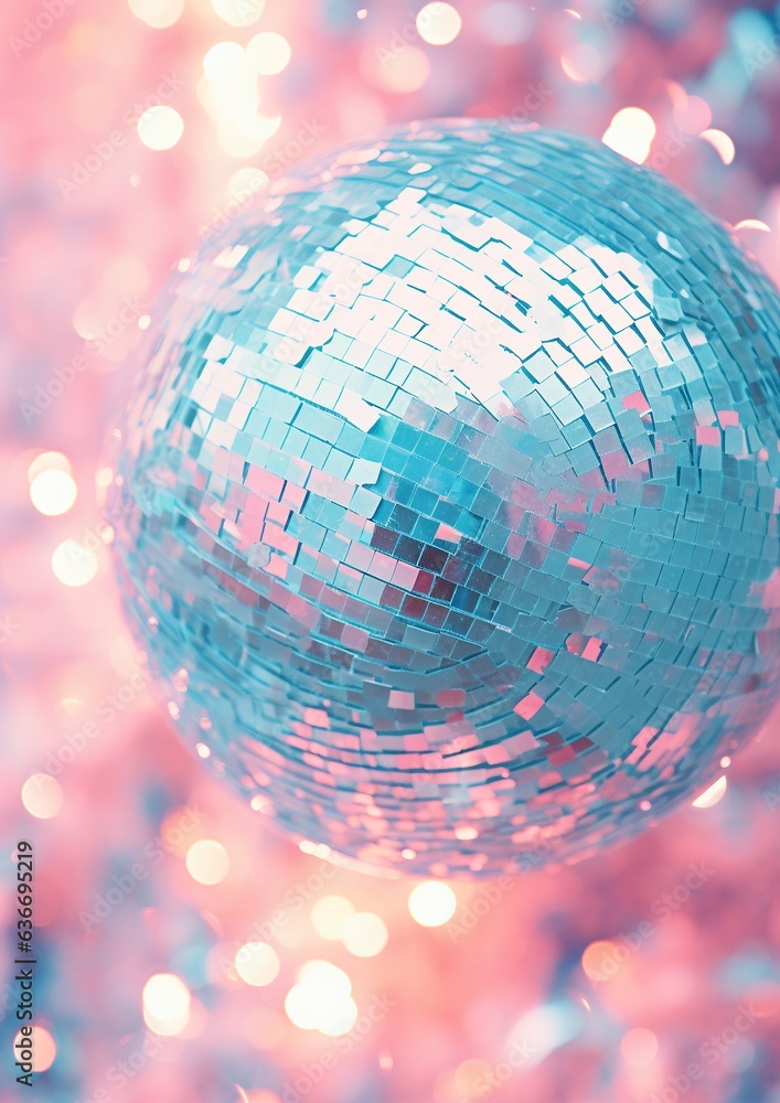 A dazzling sphere of vibrant pink and blue lights, dancing and shimmering in celebration, creating a