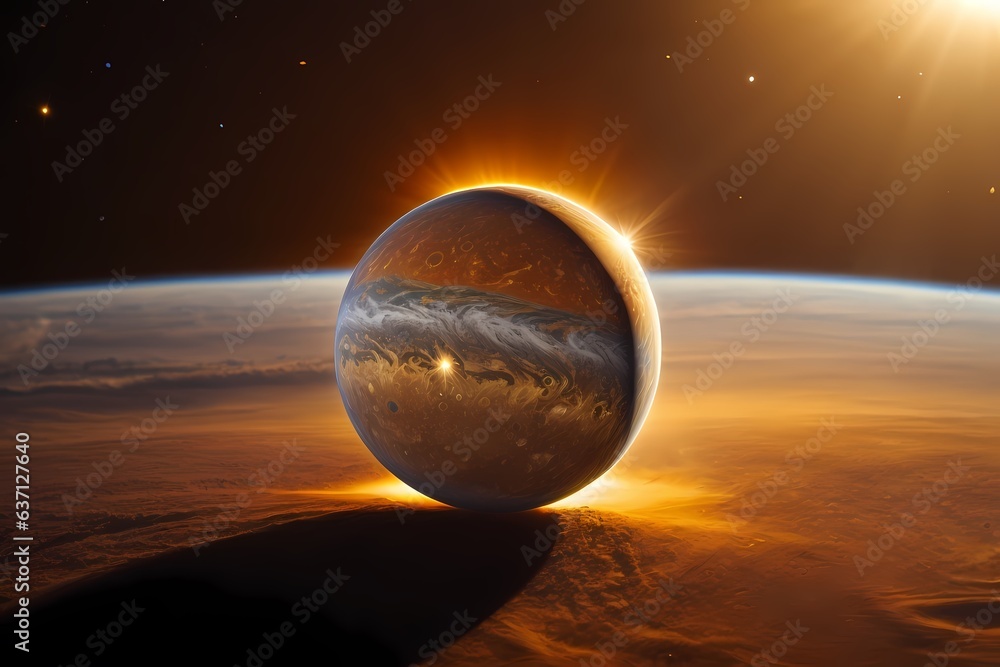 Photo of an artists rendering of a planet in space