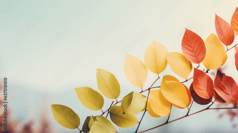 Autumn leaves background with retro filter effect. Colorful leaves background.