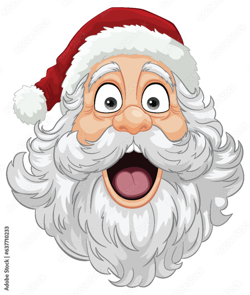 Santa Claus with Surprised Expression and Vector Style