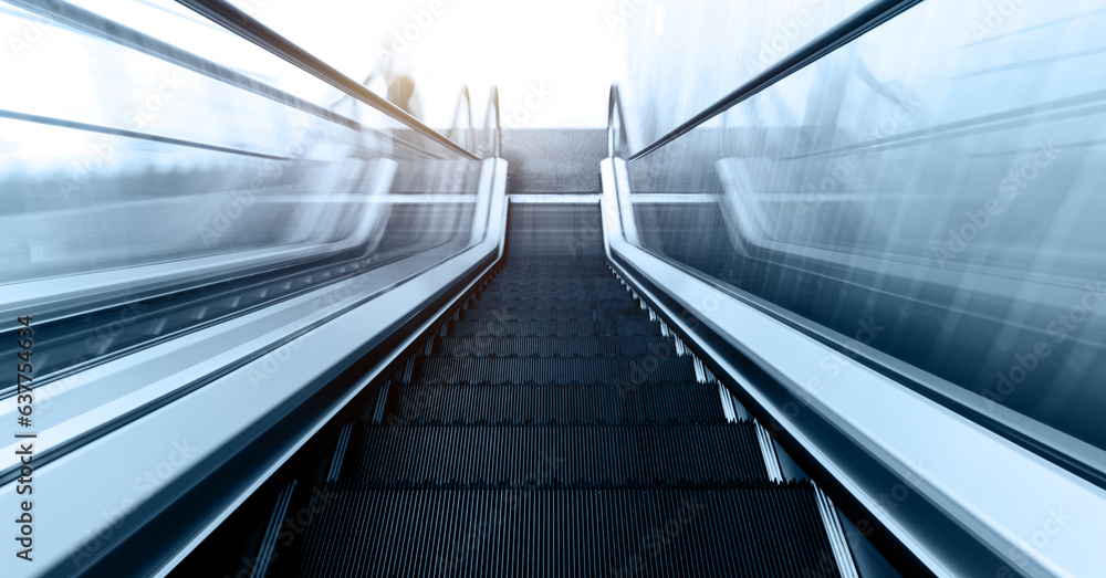 Moving escalator in the morden building