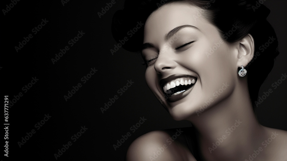 Beautiful fashion model smiling