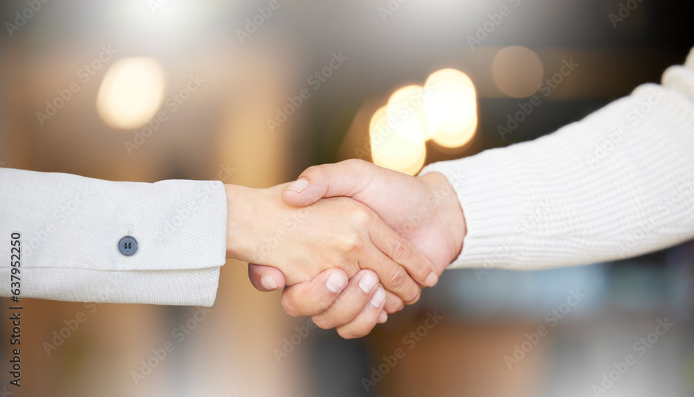 Business people, shaking hands and job interview, Human Resources meeting or welcome to partnership 