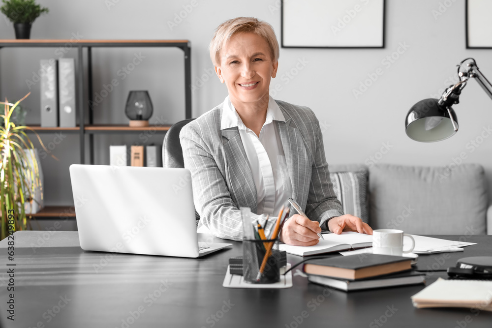 Mature businesswoman working  in office