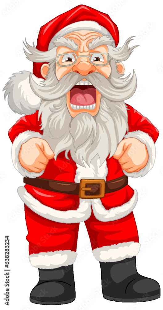 Angry Old Man in Santa Claus Outfit