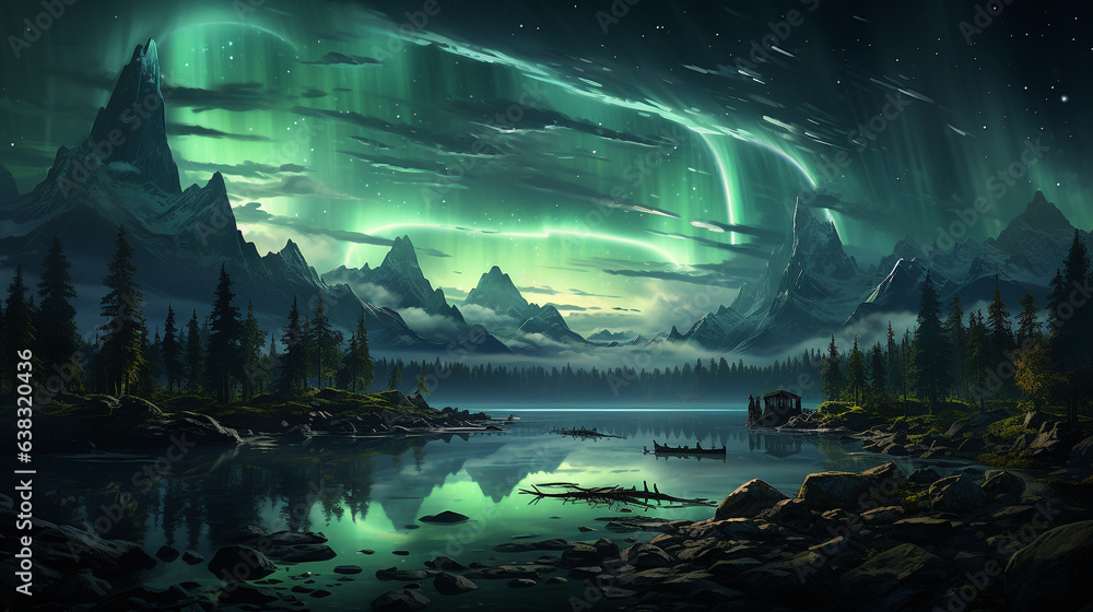 Beautiful aurora background