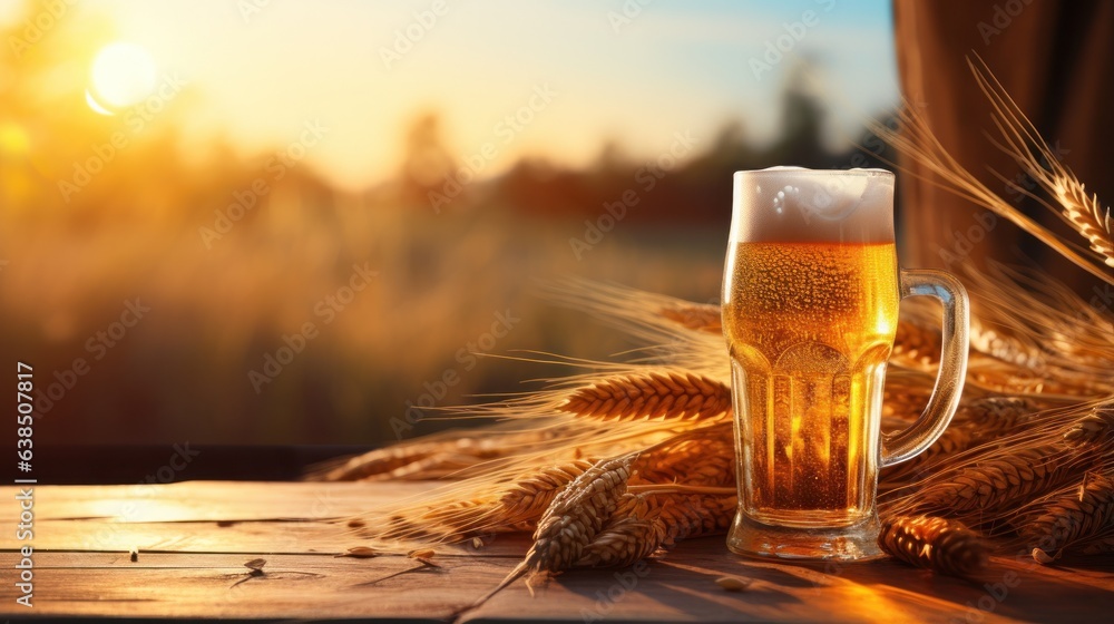 Beer and grain background