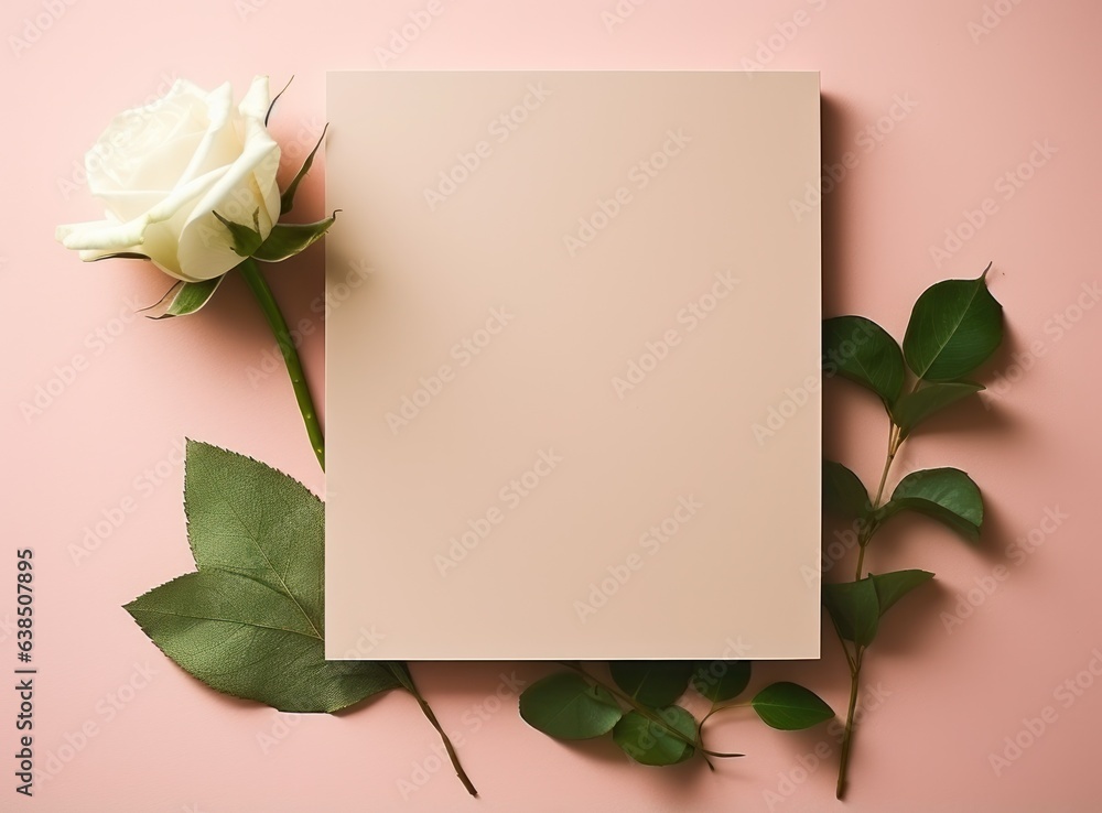 Pink flower background with an empty space for note