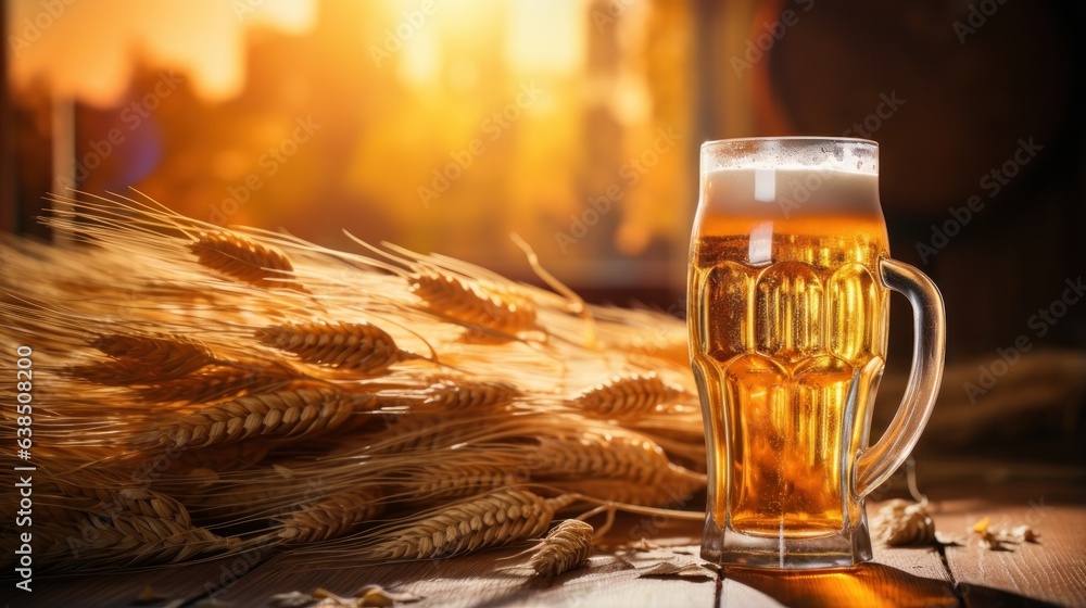 Beer and grain background