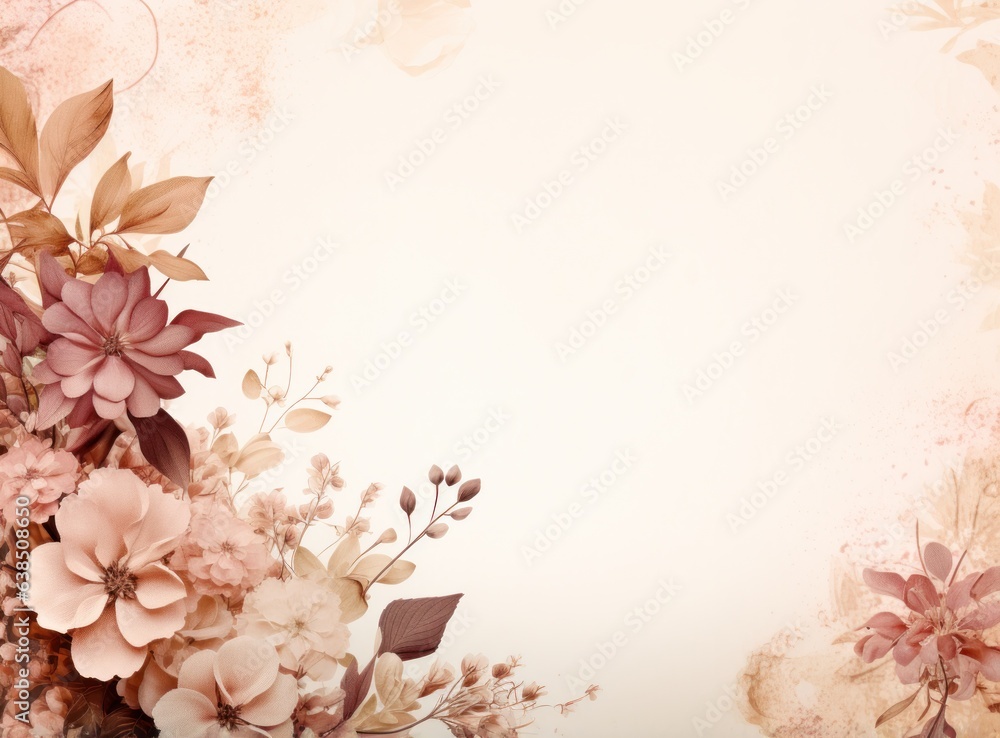 Pink flower background with an empty space for note