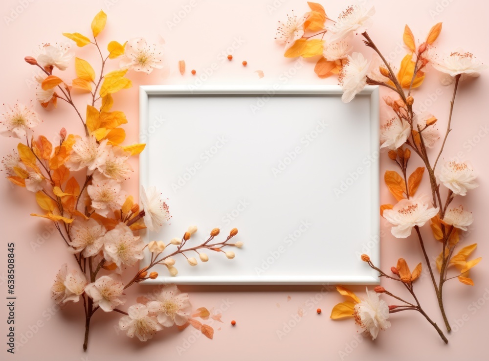 Floral frame with copy space