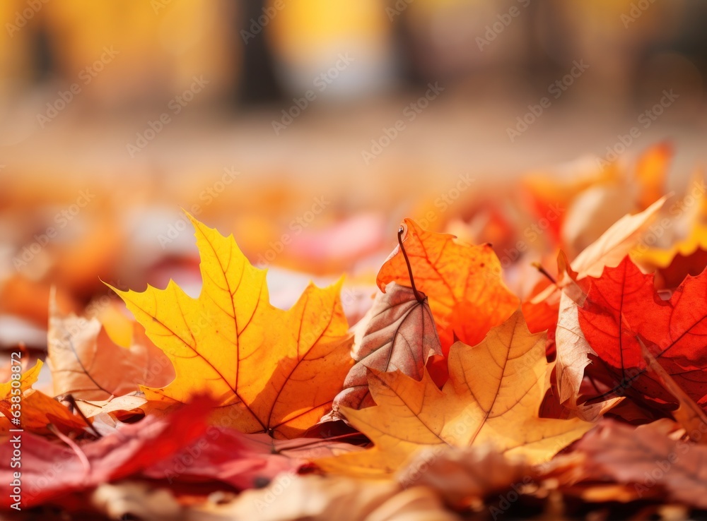 Autumn falling leaves background