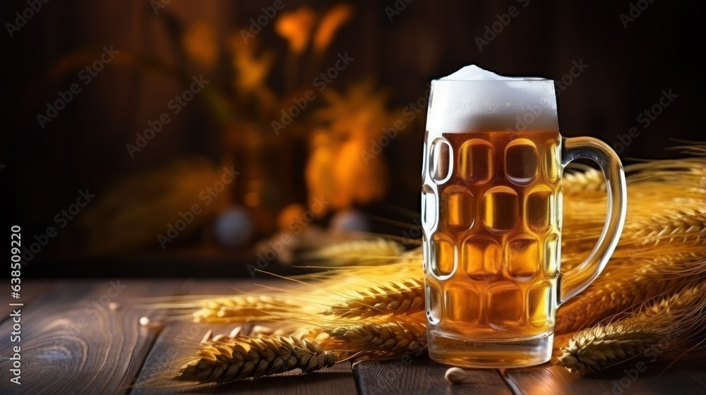 Beer and grain background