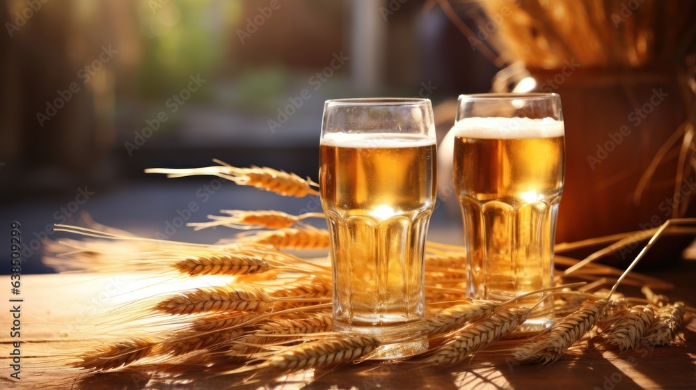 Beer and grain background