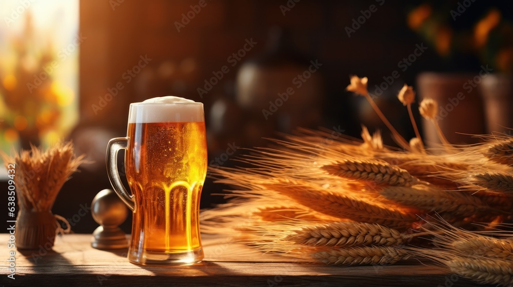 Beer and grain background