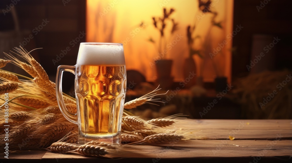 Beer and grain background