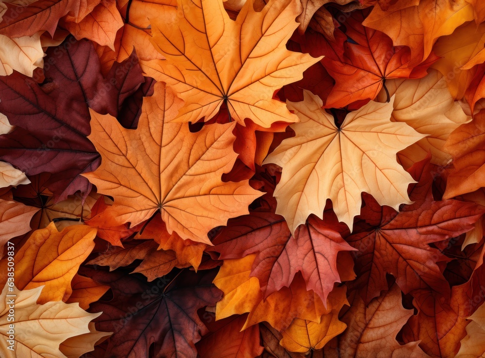 Autumn falling leaves background