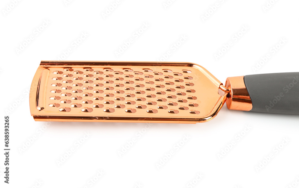 Stainless steel grater on white background