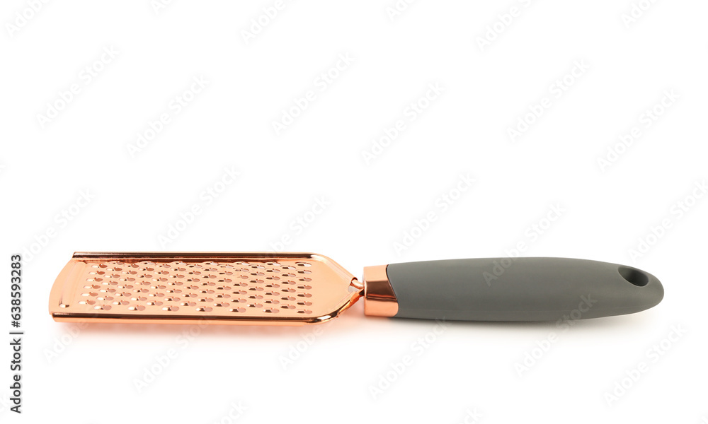 Stainless steel grater on white background