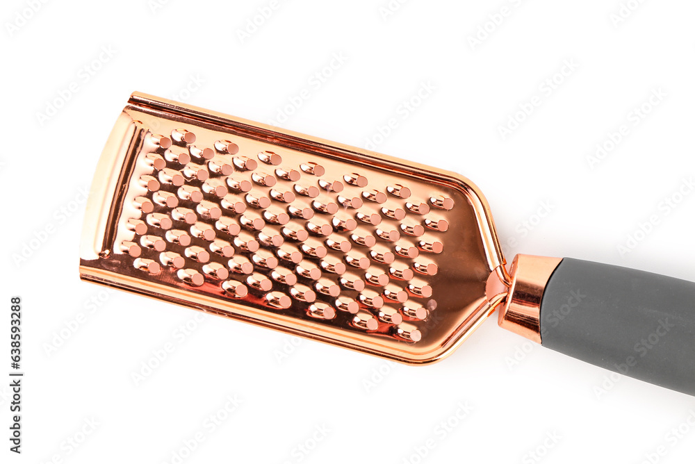 Stainless steel grater on white background