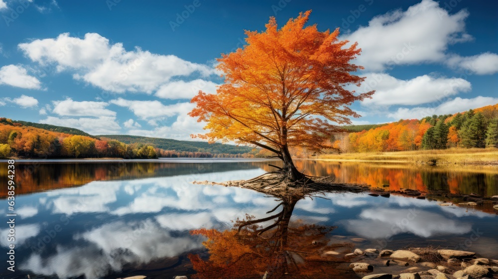 Autumn color trees background