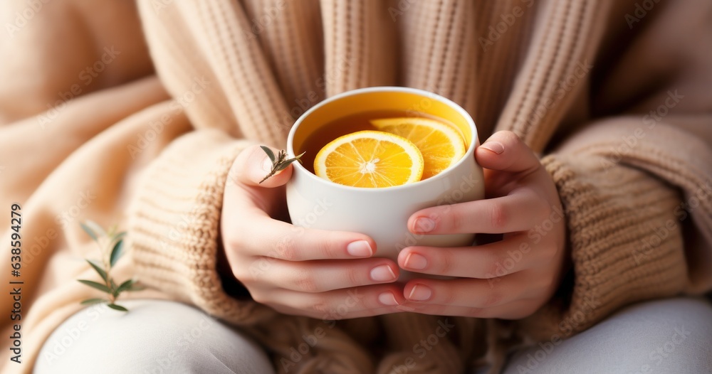 Vivid background with orange tea