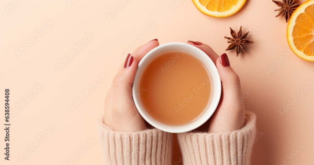 Vivid background with orange tea