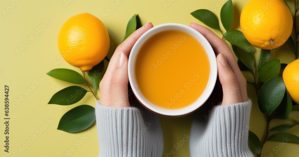 Vivid background with orange tea