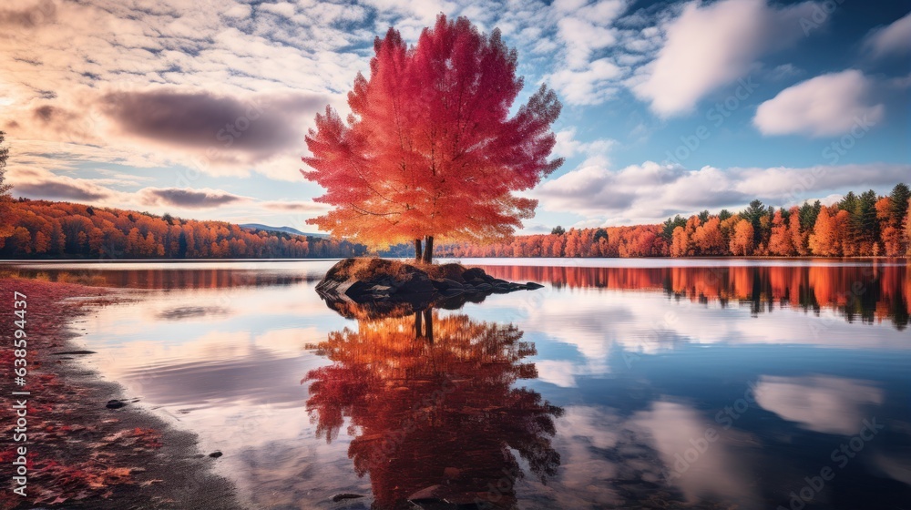 Autumn color trees background.