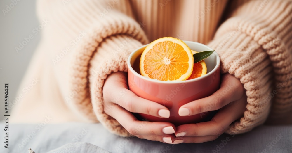 Vivid background with orange tea