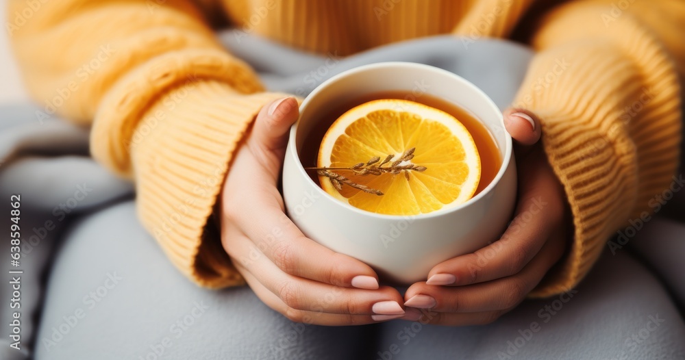 Vivid background with orange tea