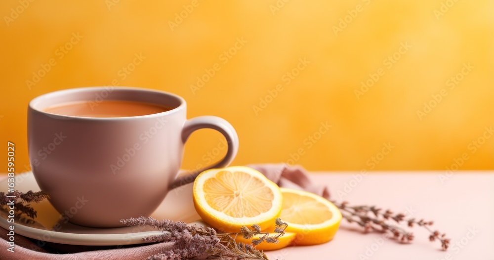 Vivid background with orange tea