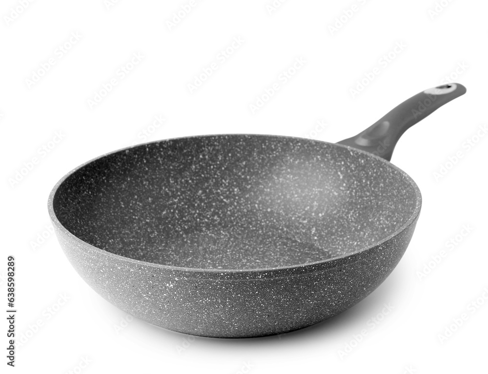 Frying pan on white background